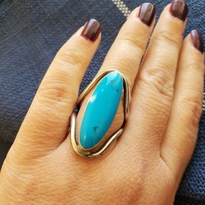 Sterling Silver Turquoise Ring Size 8